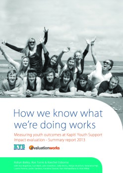 Cover - Kapiti Youth SupportImpact evaluation - Summary report 2013